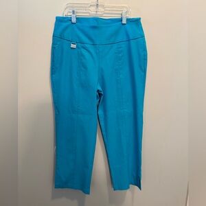 Lulu-B Turquoise Cropped Ponte Pants